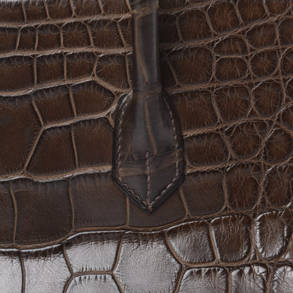 Hermes Matte Alligator Birkin 40 Chocolate 10 of 35