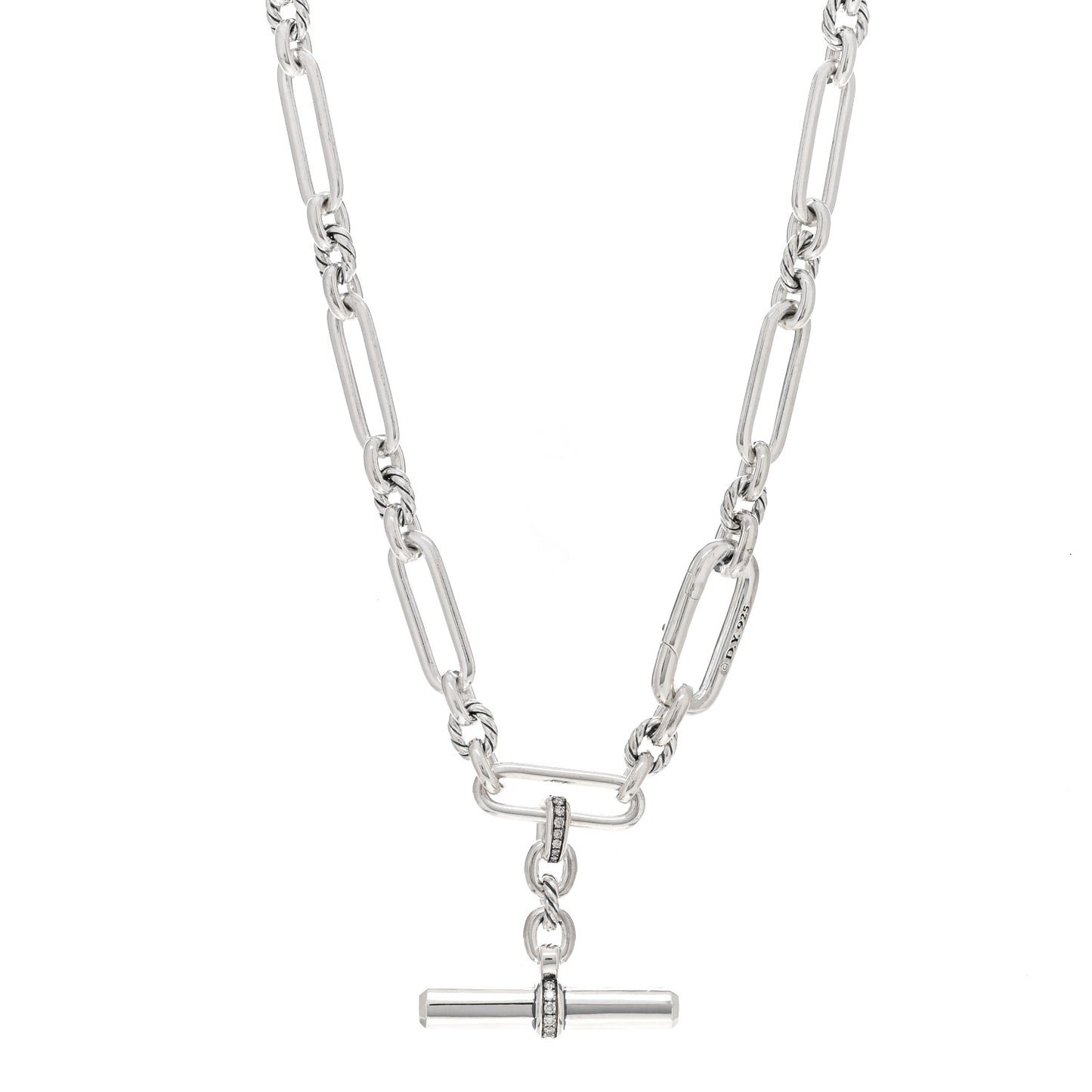 Sterling Silver Diamond Small Lexington Chain Necklace