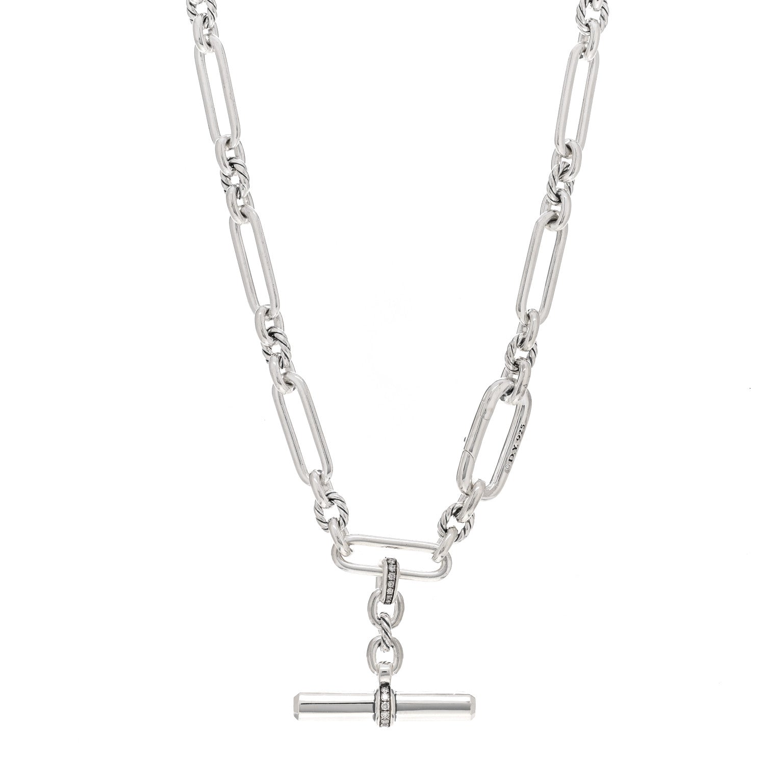 David Yurman Sterling Silver Diamond Small Lexington Chain Necklace 1 of 4
