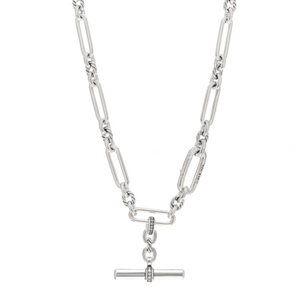 David Yurman Sterling Silver Diamond Small Lexington Chain Necklace 1 of 4