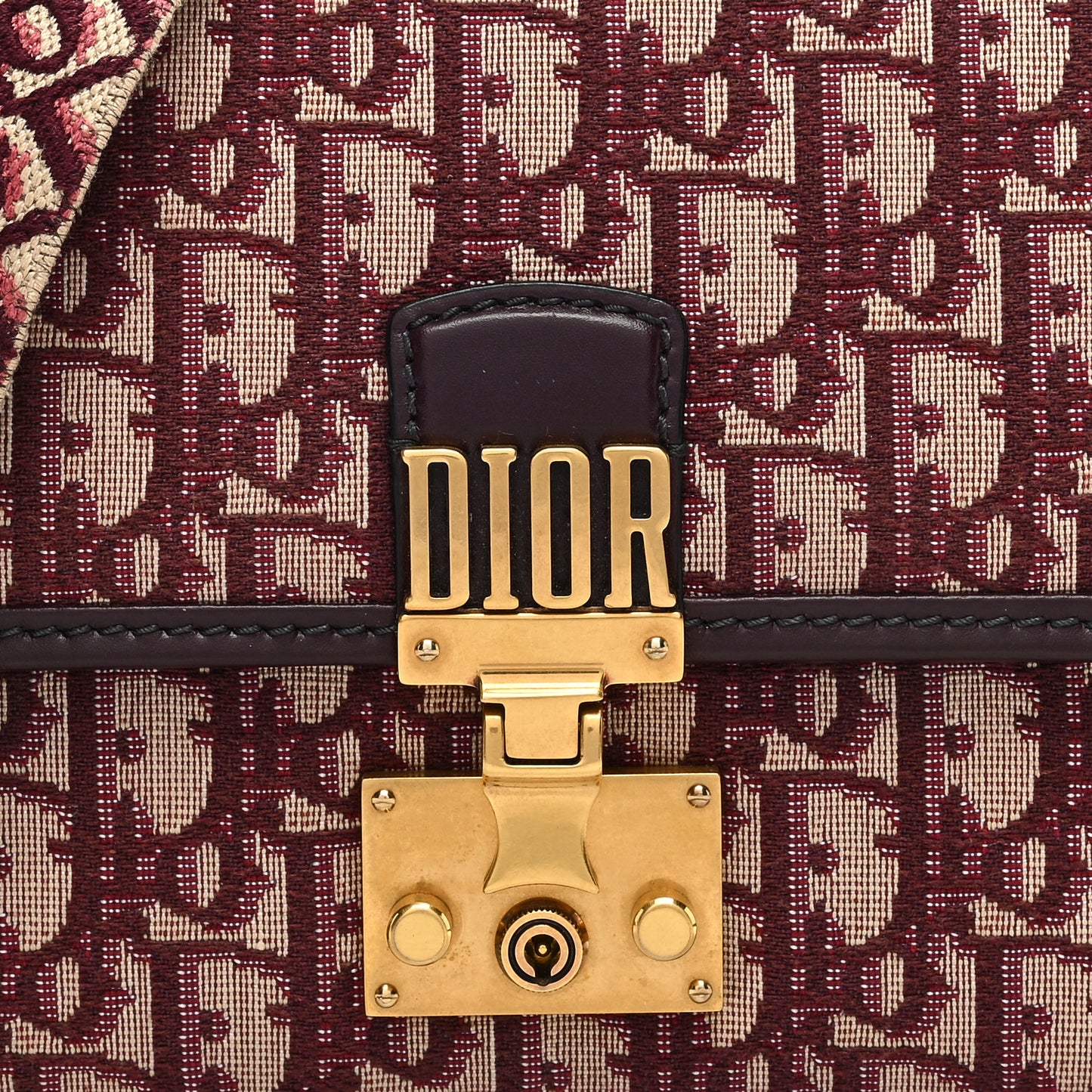 Oblique DiorAddict Flap Bag Burgundy