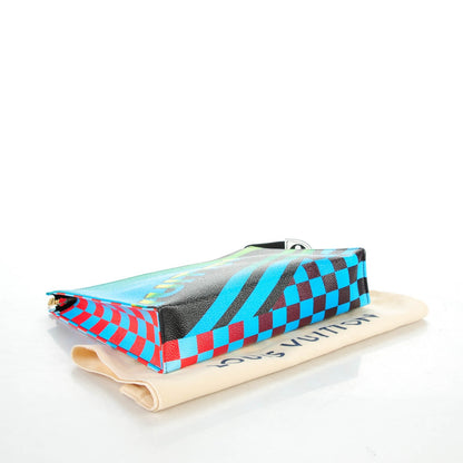 Louis Vuitton Damier Race Toiletry Pouch 26 Blue Vert 4 of 7