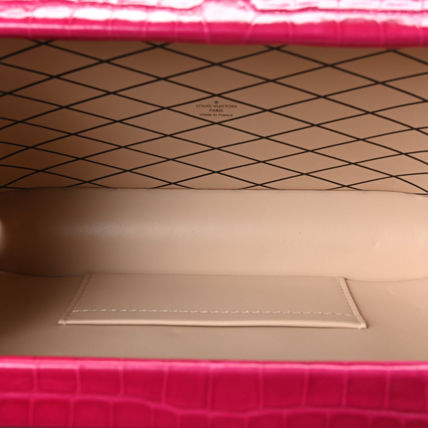 Alligator Petite Malle Pink White