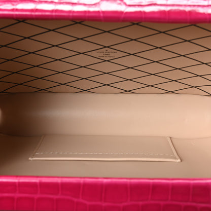 Louis Vuitton Alligator Petite Malle Pink White 5 of 9