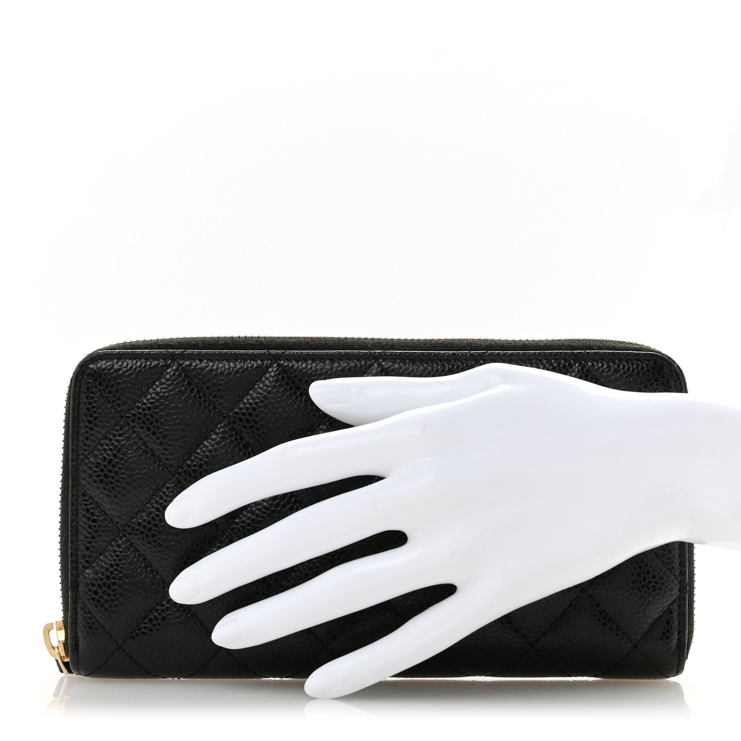 Chanel Caviar Quilted Large Gusset Zip Around Wallet Black 2 of 13