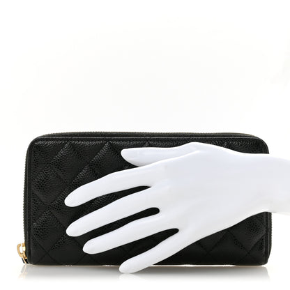 Chanel Caviar Quilted Large Gusset Zip Around Wallet Black 2 of 13
