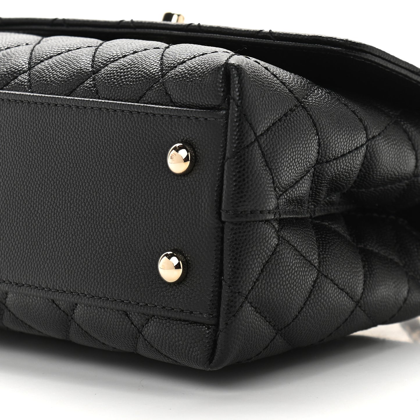 Caviar Quilted Mini Coco Handle Flap Black