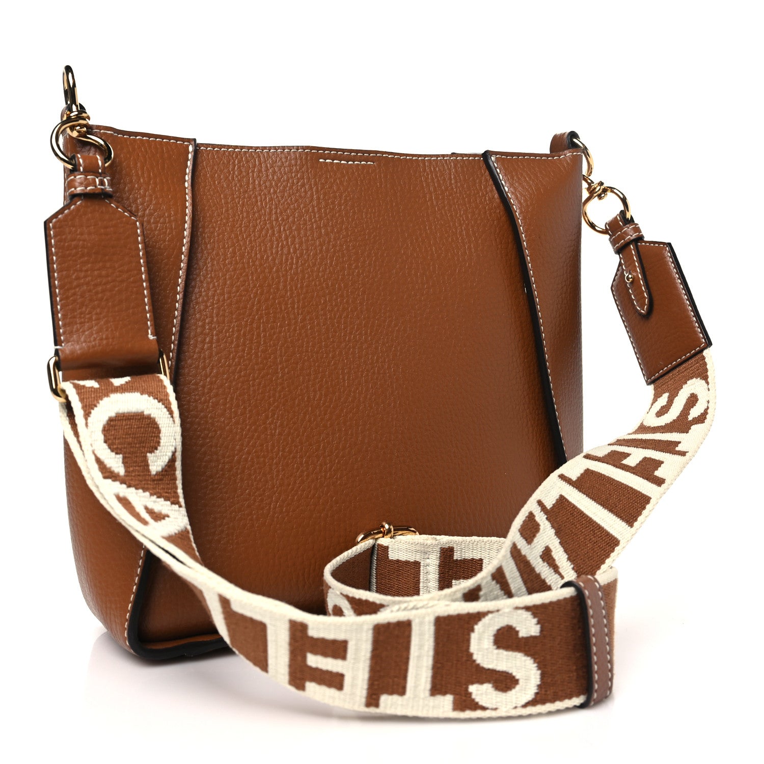 Stella McCartney Grainy Alter Mat Studded Logo Mini Crossbody Pecan 3 of 10