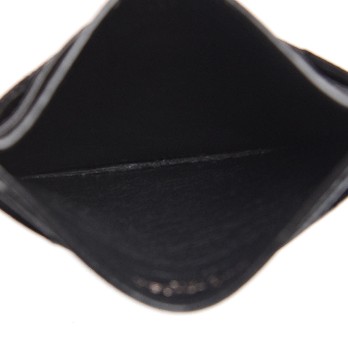 Grain De Poudre Matelasse Chevron Monogram Credit Card Case Black