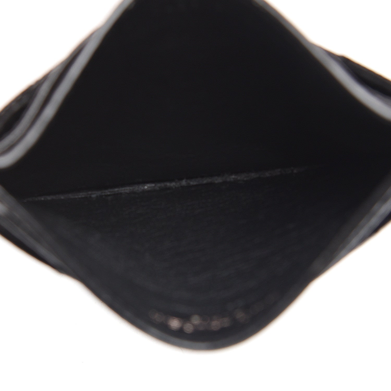 Saint Laurent Grain De Poudre Matelasse Chevron Monogram Credit Card Case Black 4 of 7