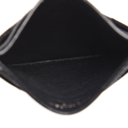 Saint Laurent Grain De Poudre Matelasse Chevron Monogram Credit Card Case Black 4 of 7