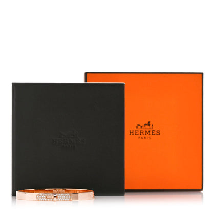Hermes 18K Rose Gold Diamond PM Kelly Pave Bracelet SH 4 of 4