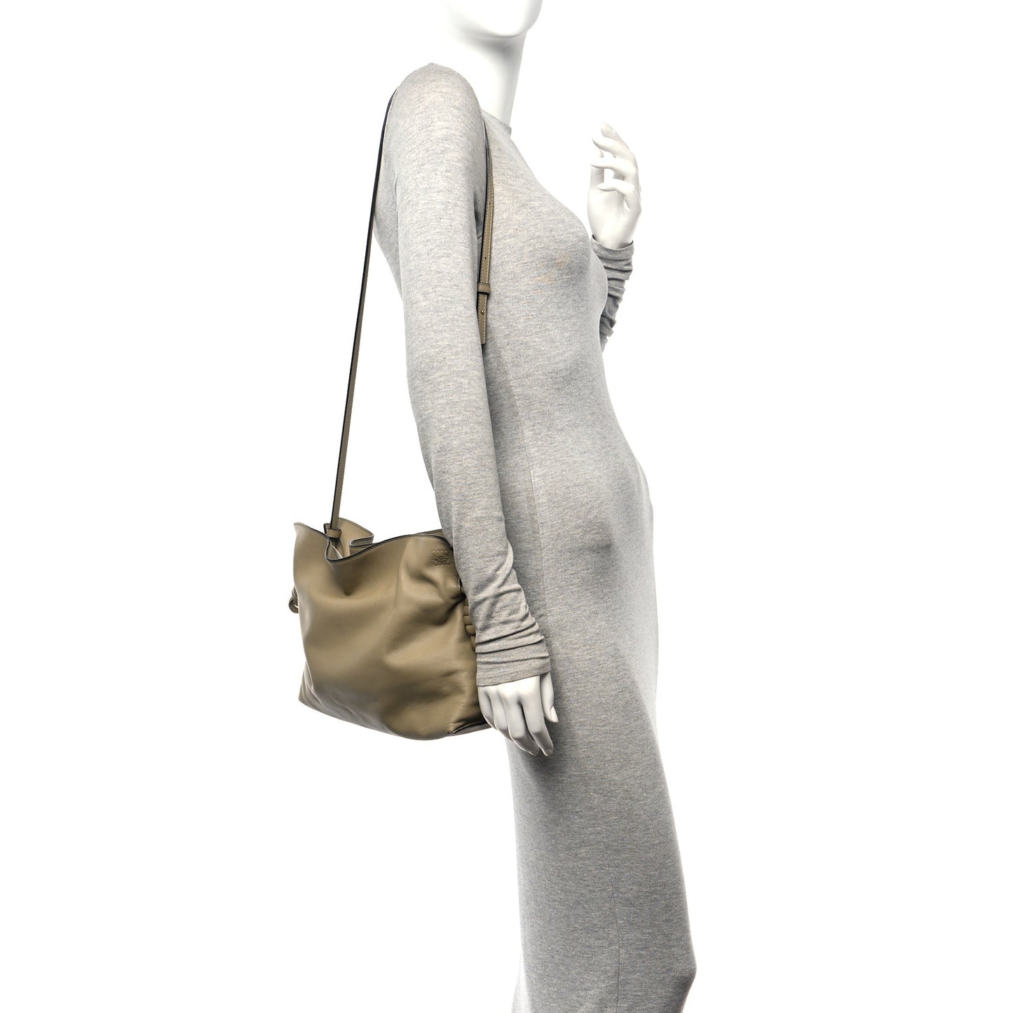 Nappa Medium Flamenco Knot Bag Clay Green