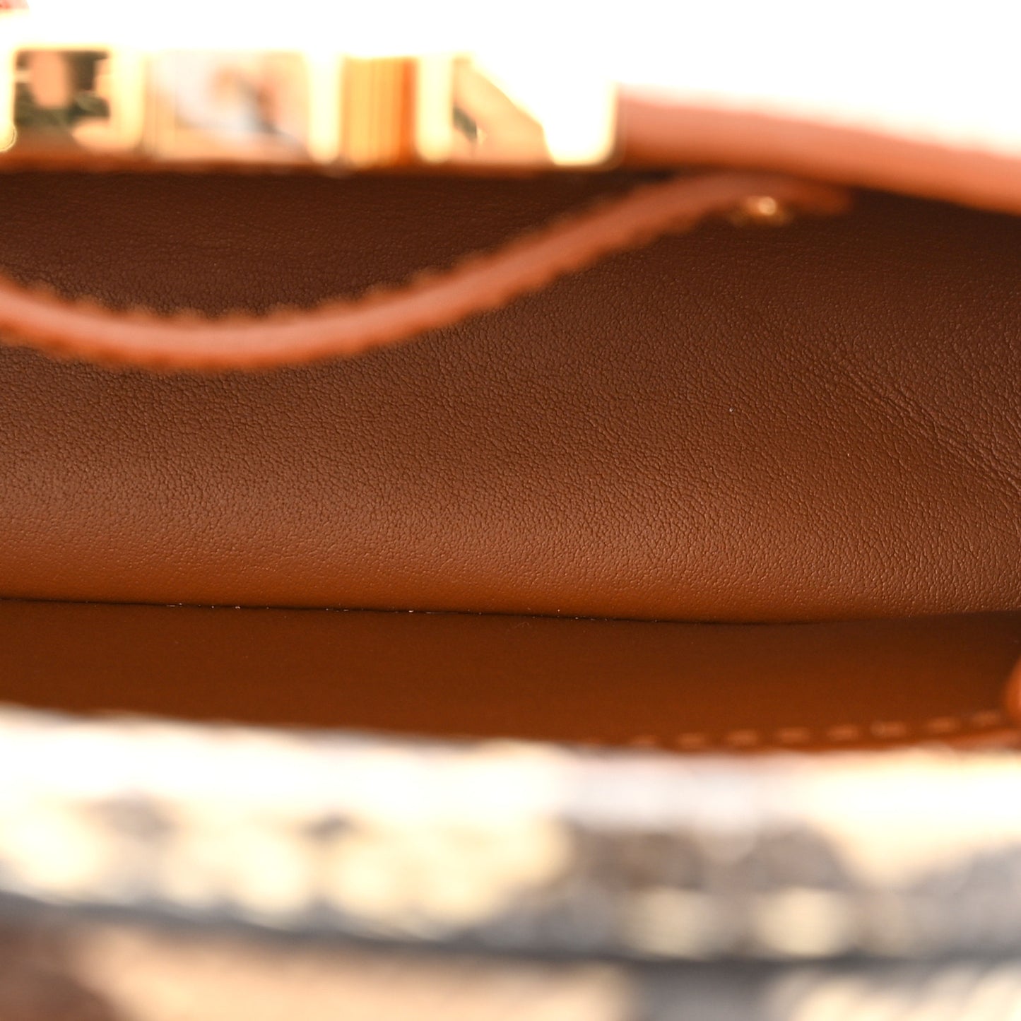 Taurillon Snakeskin Mini Capucines Caramel