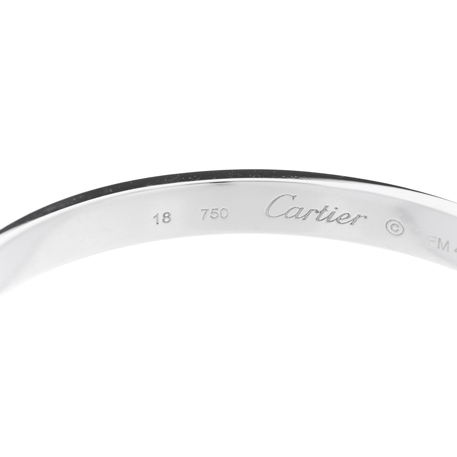 Cartier 18K White Gold LOVE Bracelet 18 4 of 9