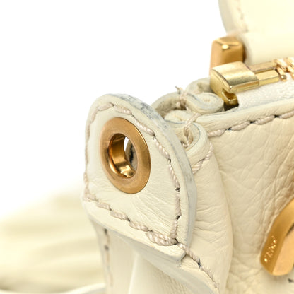 Chloe Grain Calfskin Mini Marcie Multi Fringe Satchel Natural White 10 of 13