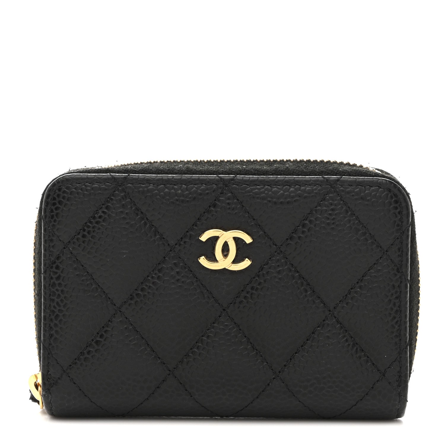 Chanel Caviar Quilted Zip Coin Purse Black 1 of 10