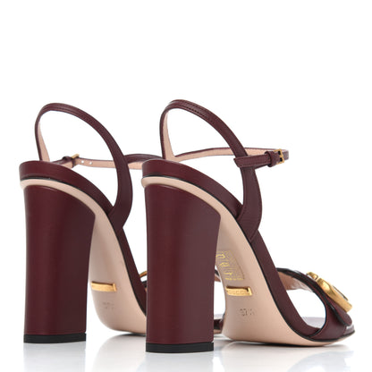 Gucci Lifford Calfskin GG Marmont Ankle Wrap 105mm Sandals 37.5 Vintage Bordeaux 4 of 13