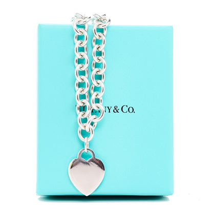 Tiffany Sterling Silver Heart Tag Pendant Necklace 6 of 6