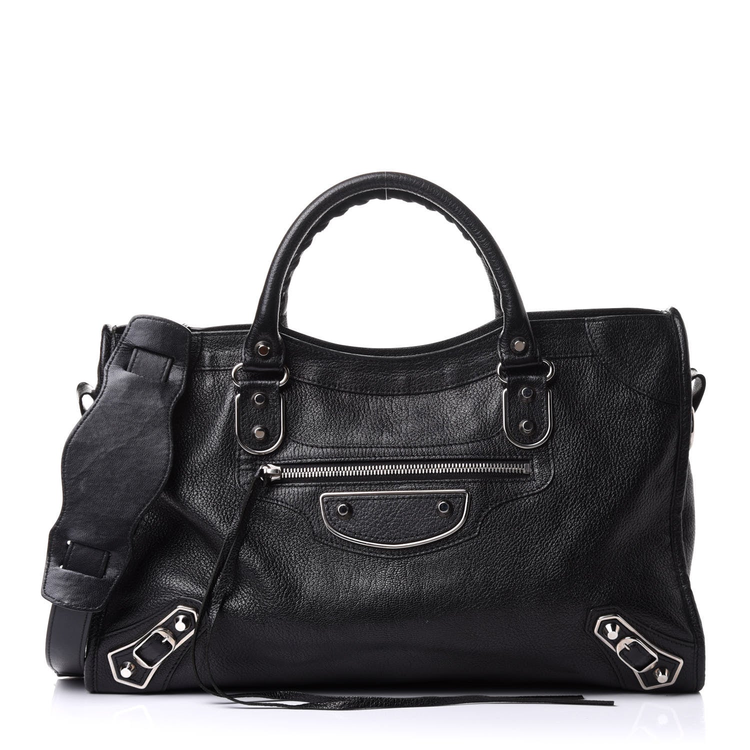 Balenciaga Chevre Silver Metallic Edge Hardware City Black 1 of 11