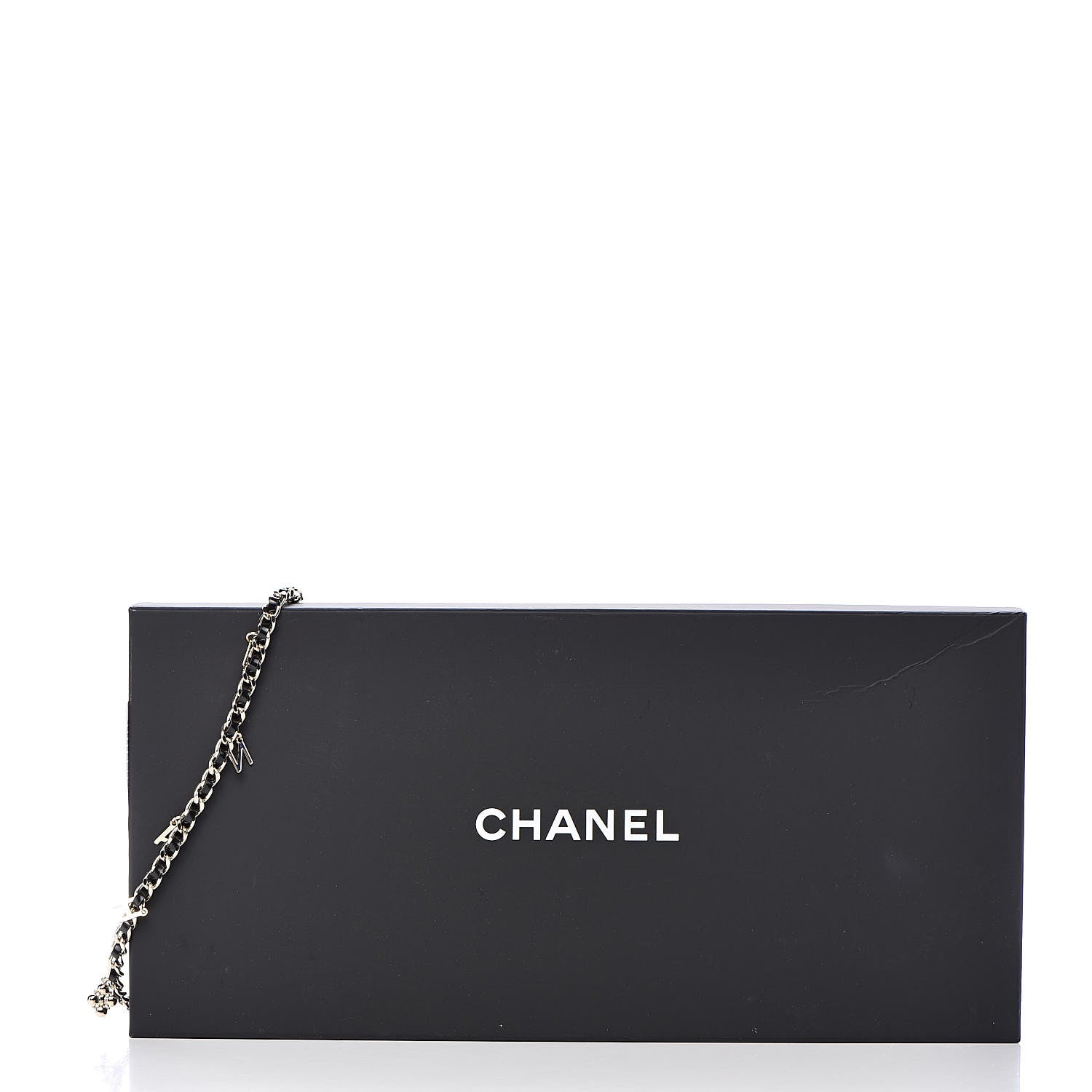 Chanel Glazed Calfskin Crystal Charm Necklace Black Gold 5 of 5