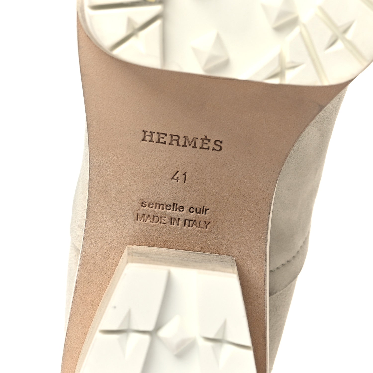 Hermes Suede Goatskin Isee 45 Ankle Boots 41 Blanc De Paris 6 of 8