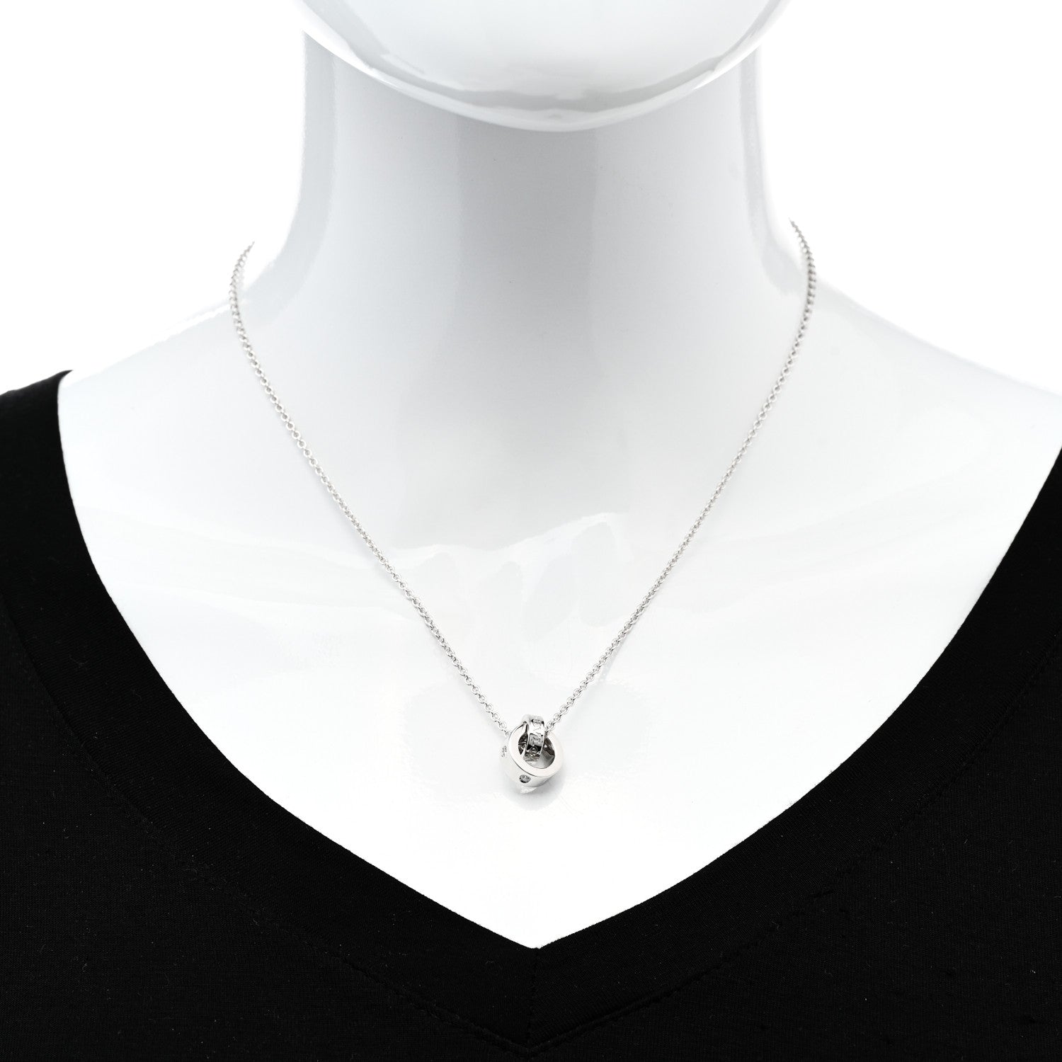 Bulgari 18K White Gold Diamond BVLGARI BVLGARI Link Pendant Necklace 2 of 6