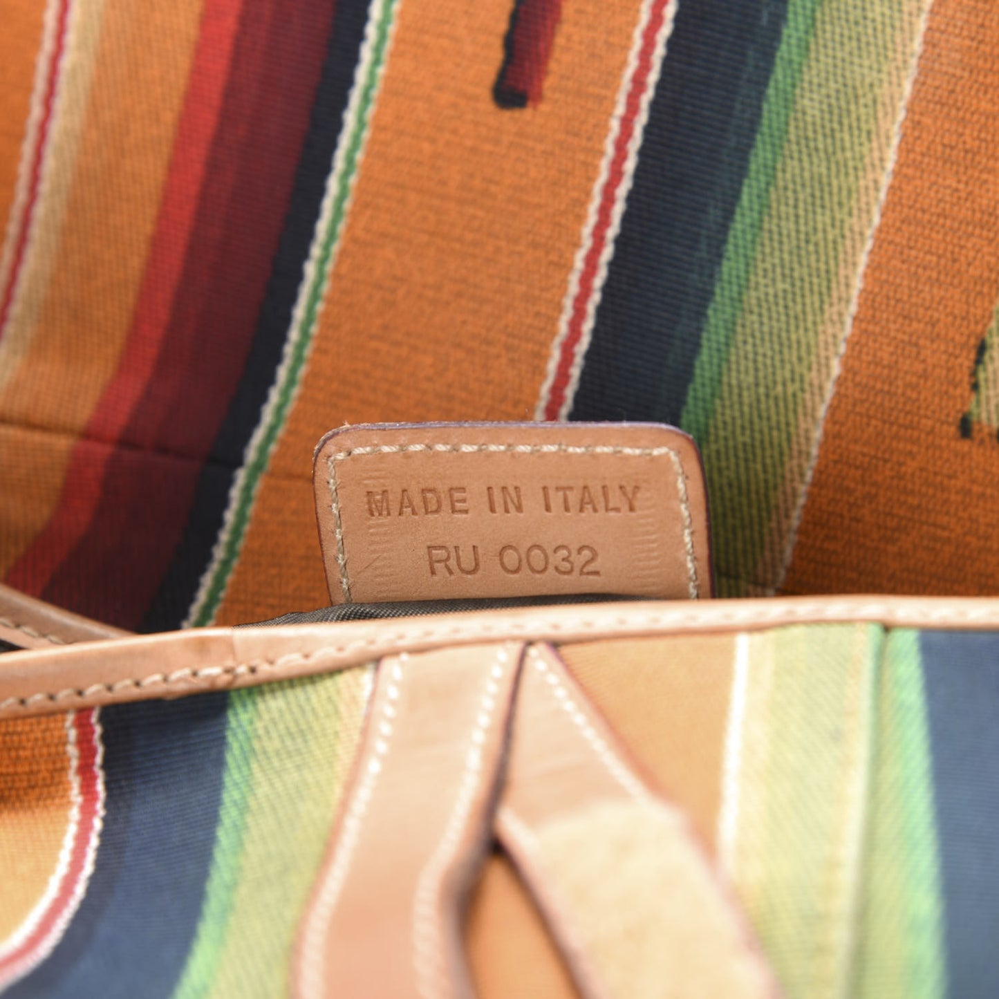Canvas Stripe Saddle Bag Multicolor