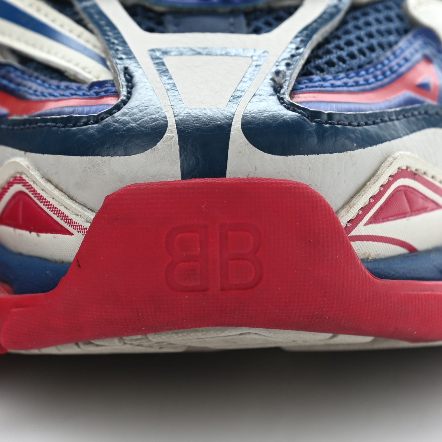 Balenciaga Rubber Mesh Bi-Color Womens Track.2 Open Sneakers 35 Beige Blue Red 17 of 17