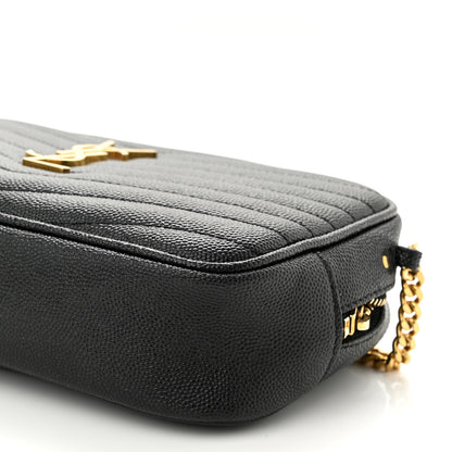 Saint Laurent Grain De Poudre Matelasse Monogram Mini Lou Camera Bag Black 10 of 11