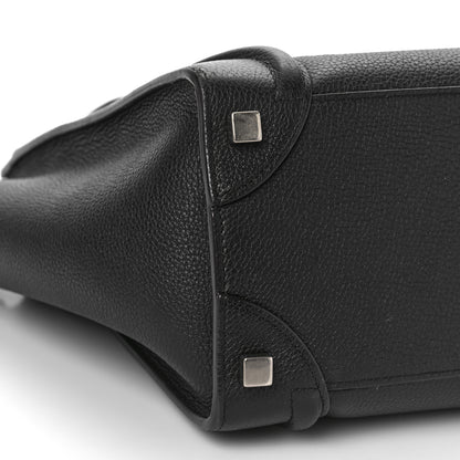 Celine Drummed Calfskin Micro Luggage Black 7 of 10