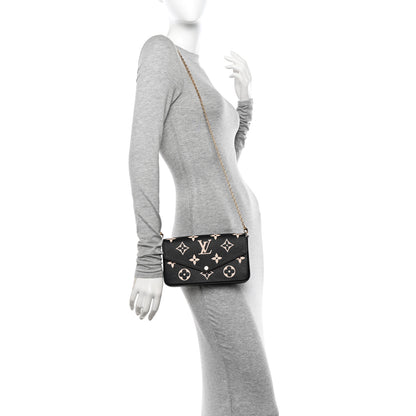 Louis Vuitton Empreinte Monogram Giant Felicie Pochette Black Beige 2 of 10