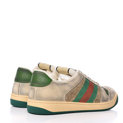 Gucci GG Monogram Nubuck Web Mens Screener Sneakers 7.5 New Sand Dusty Milk Vintage Green 4 of 10