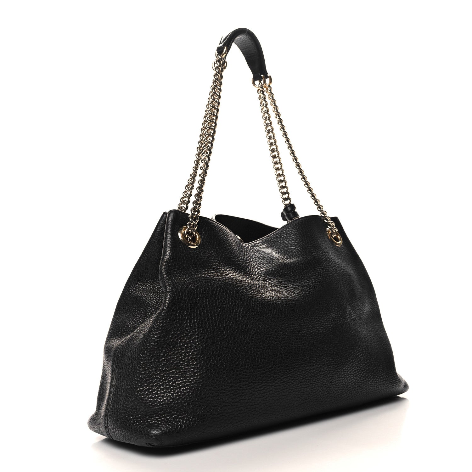 Gucci Pebbled Calfskin Medium Soho Chain Shoulder Bag Black 3 of 13