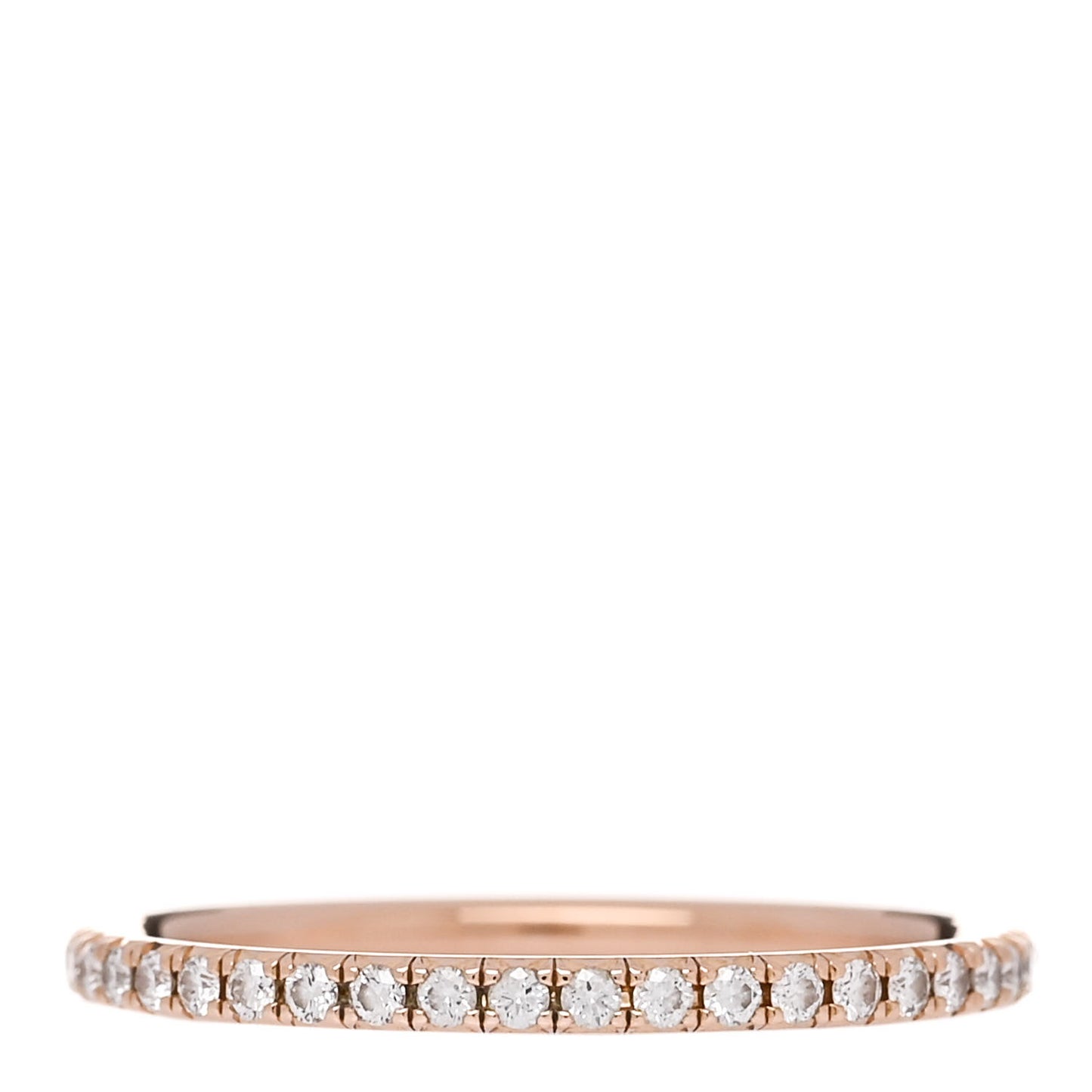 18K Rose Gold Diamond Metro Band Ring 51 5.75