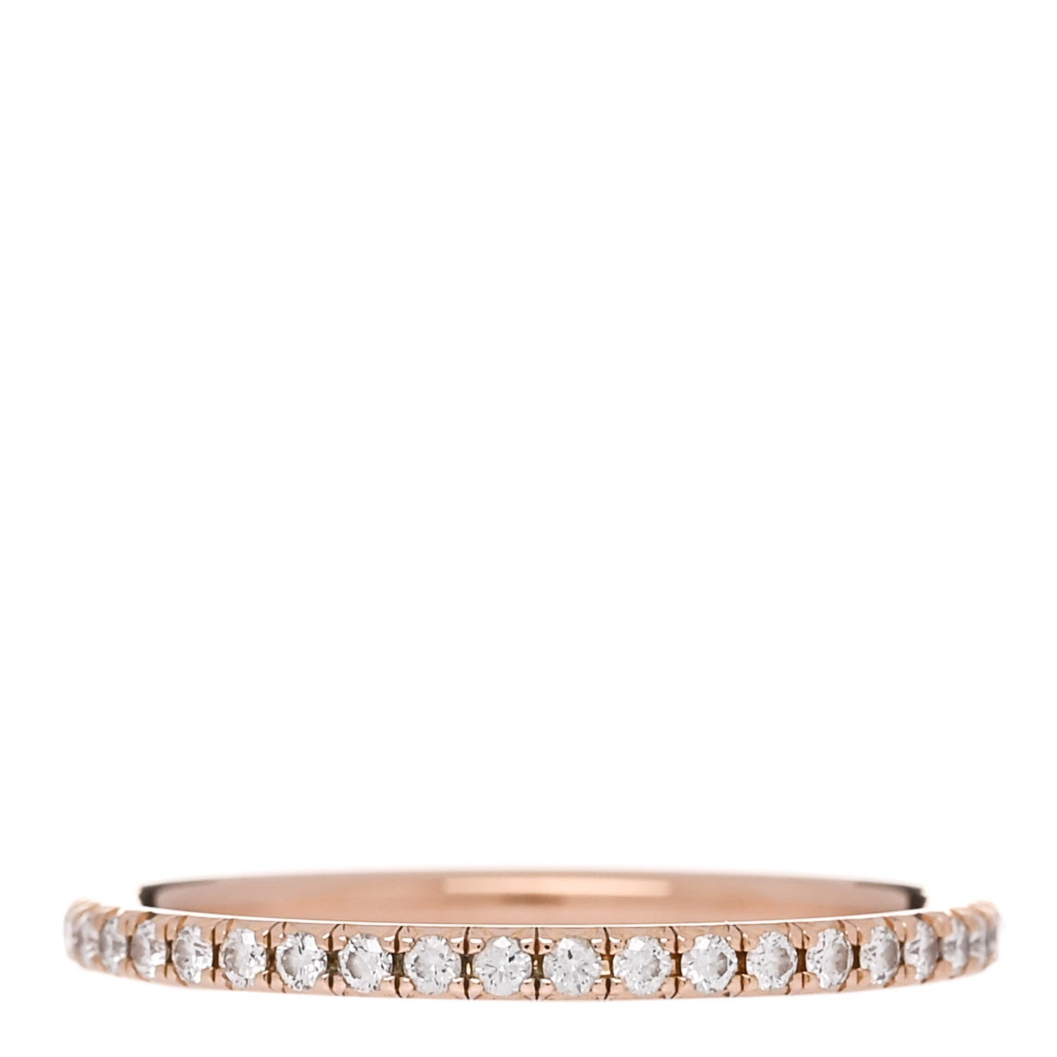 Tiffany 18K Rose Gold Diamond Metro Band Ring 51 5.75 3 of 4