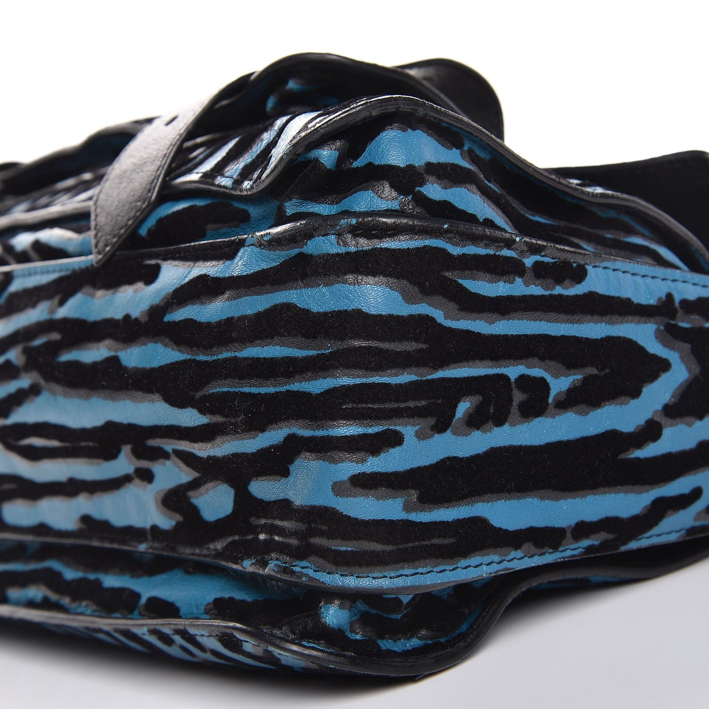 Lambskin Velvet Medium Woodgrain PS1 Satchel Teal Black