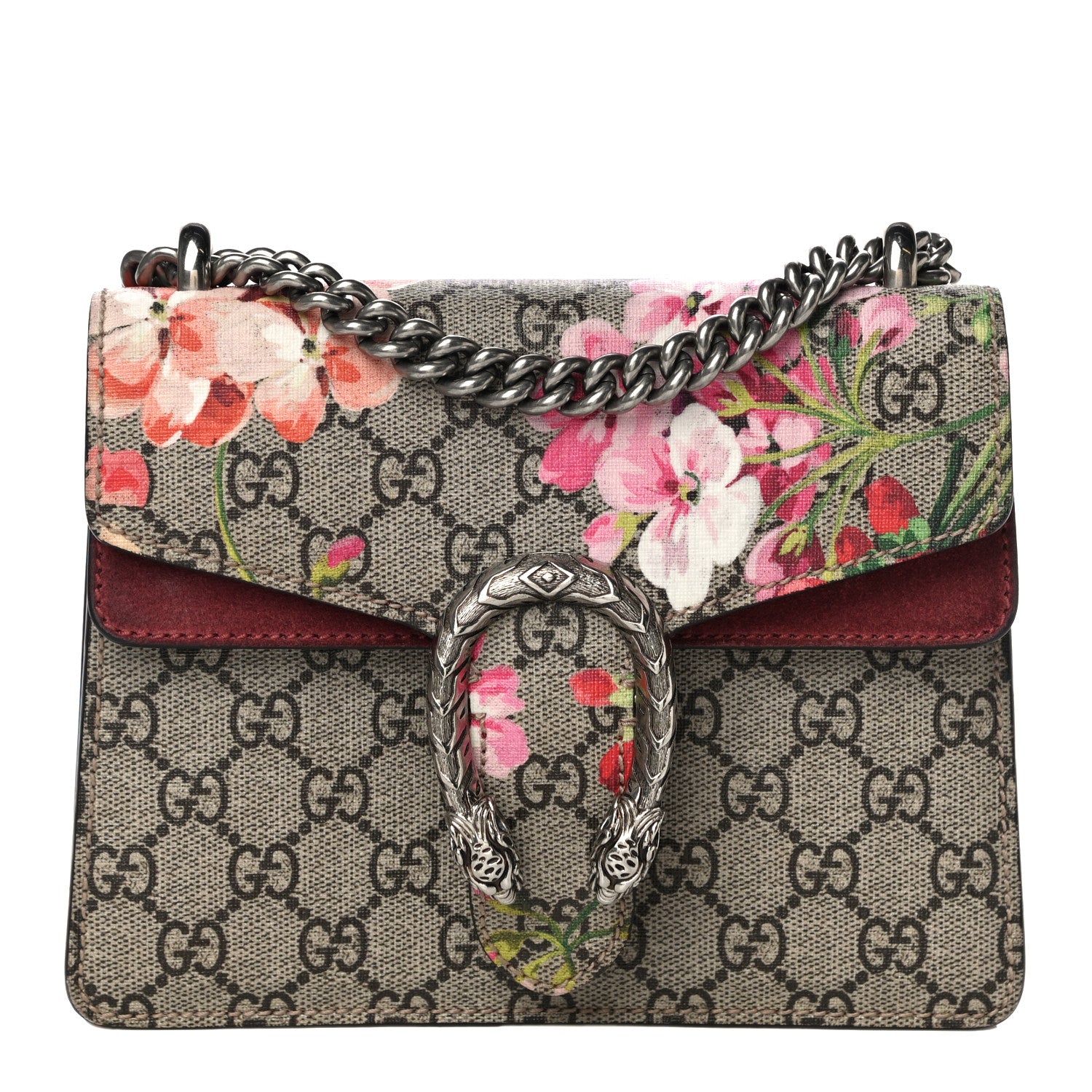 Gucci GG Supreme Monogram Blooms Mini Dionysus Shoulder Bag Beige Multicolor Dry Rose 1 of 15