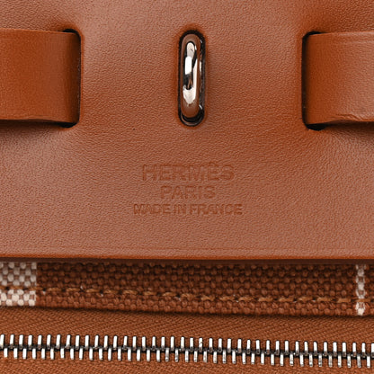 Hermes Vache Hunter Toile H Vibration Herbag Zip 39 MM Fauve Ecru Beige 7 of 11