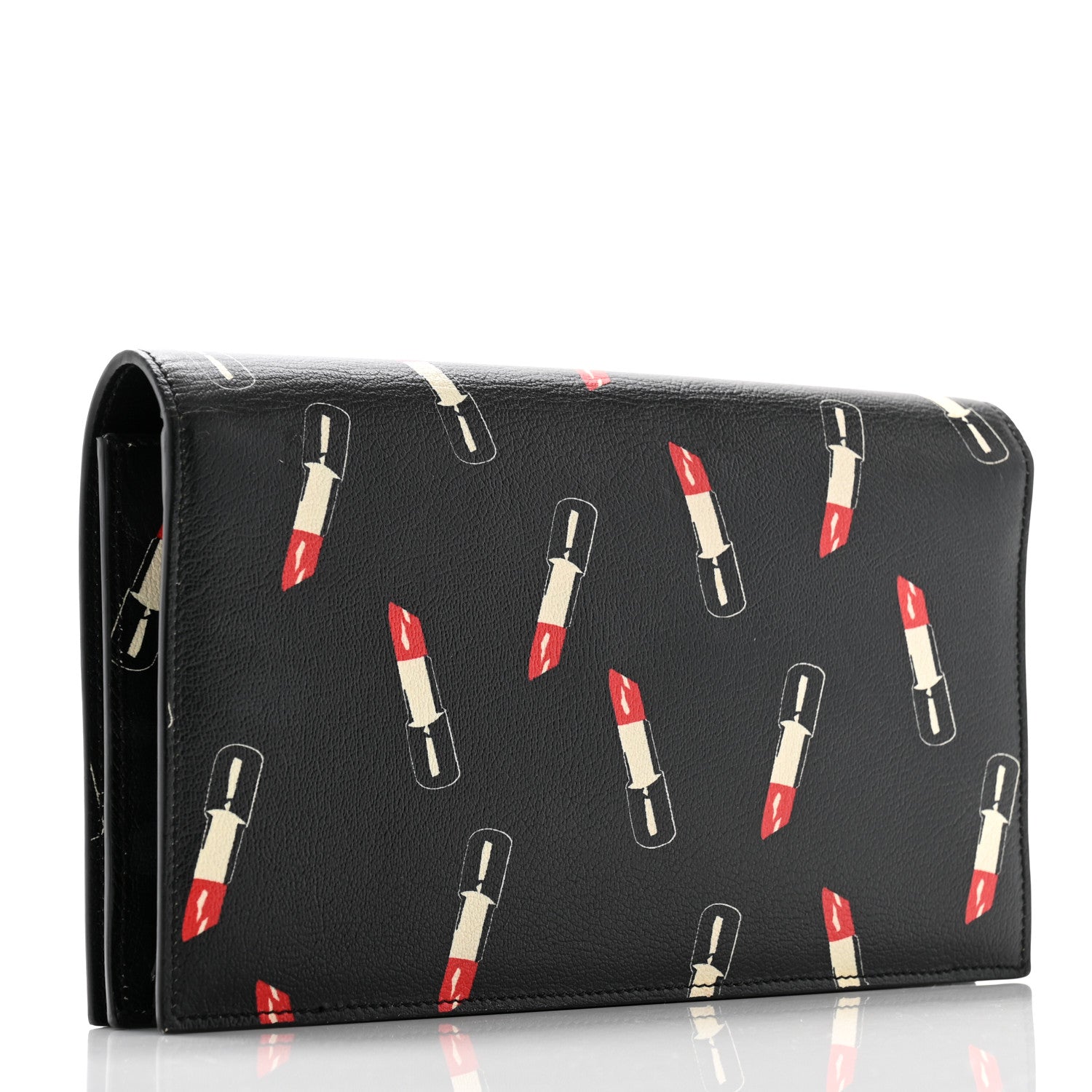 Saint Laurent Calfskin Lipstick Print Classic Monogram Kate Clutch Black 3 of 9