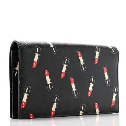 Saint Laurent Calfskin Lipstick Print Classic Monogram Kate Clutch Black 3 of 9