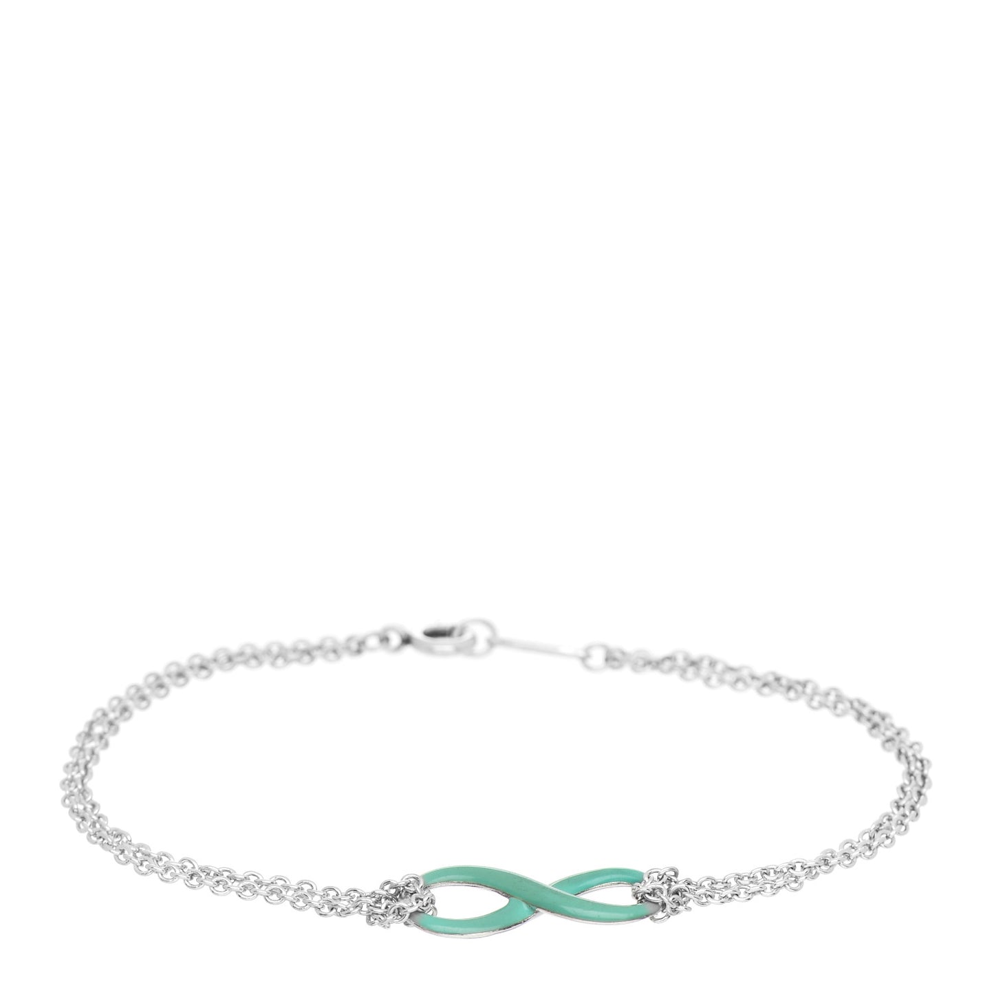 Sterling Silver Enamel Infinity Bracelet Blue
