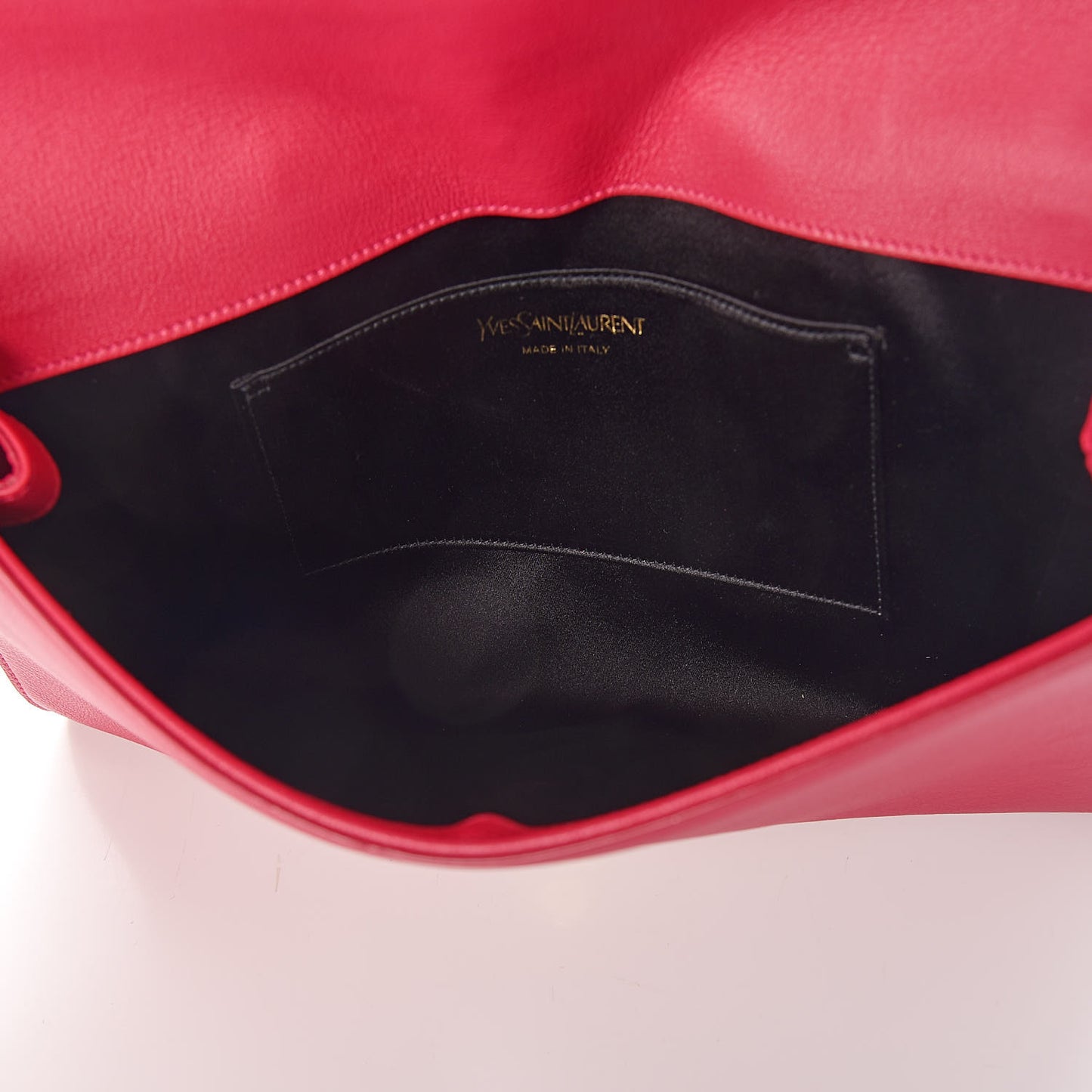 Calfskin Monogram Large Belle De Jour Clutch Lipstick Fuchsia