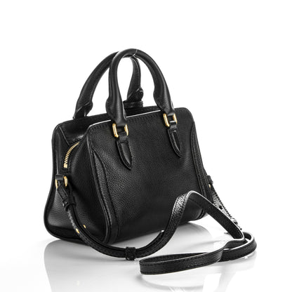 Alexander McQueen Pebbled Calfskin Mini Padlock Tote Black 3 of 8