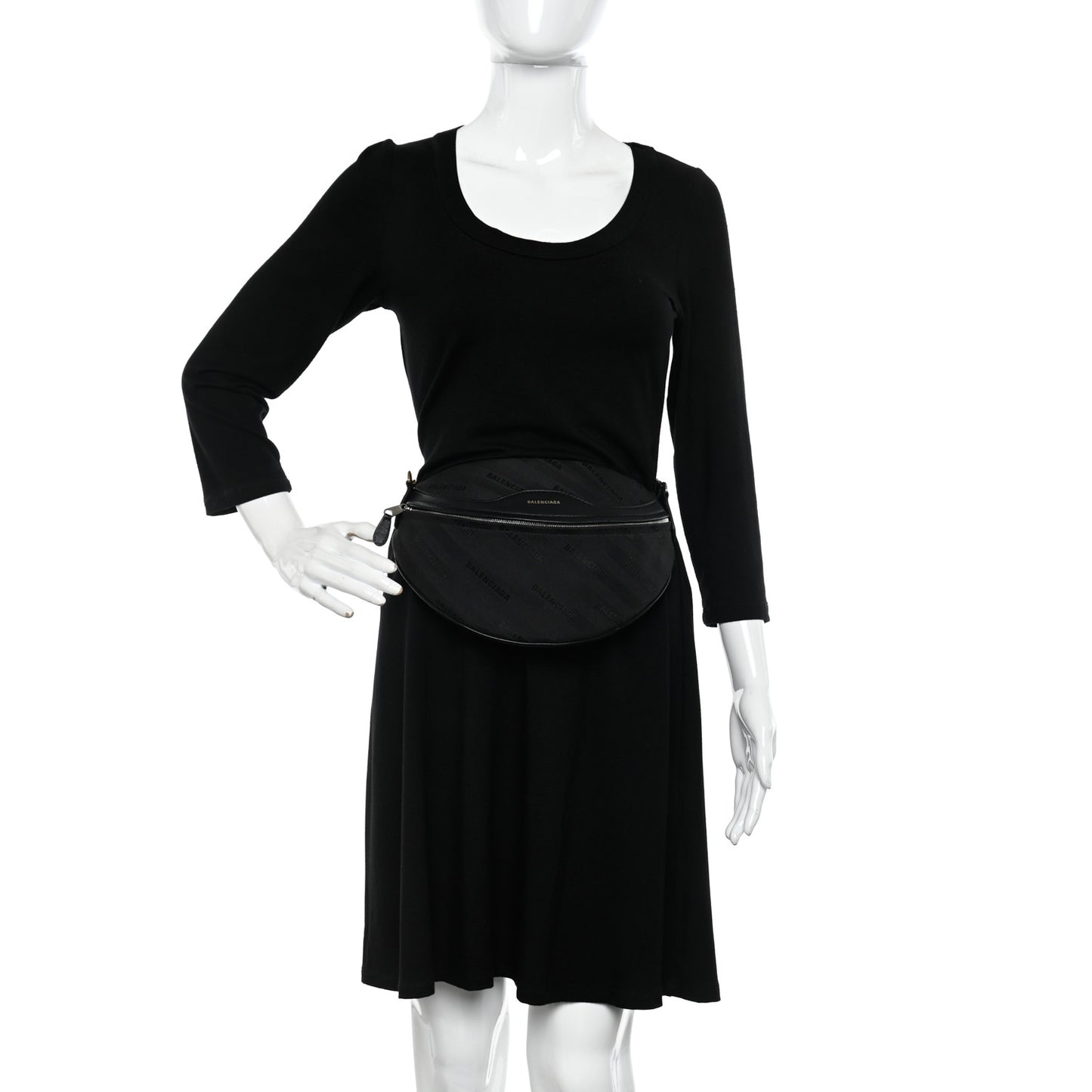Canvas Jacquard Diagonal Allover Logo XS Souvenir Belt Bag Black