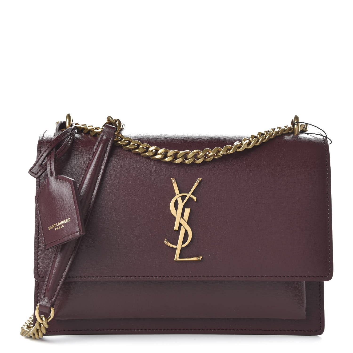 Saint Laurent Calfskin Medium Monogram Sunset Bordeaux 1 of 9