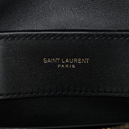 Saint Laurent Suede Calfskin Y Quilted Monogram Small Loulou Chain Satchel Black 6 of 14