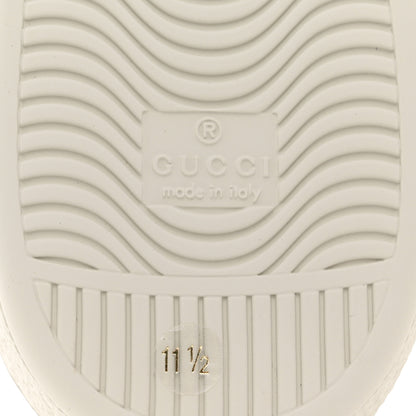 Gucci Calfskin Nubuck Interlocking G Mens New Ace Sneakers 11.5 New Mystic White Hibiscus Red Bright Splash 8 of 9