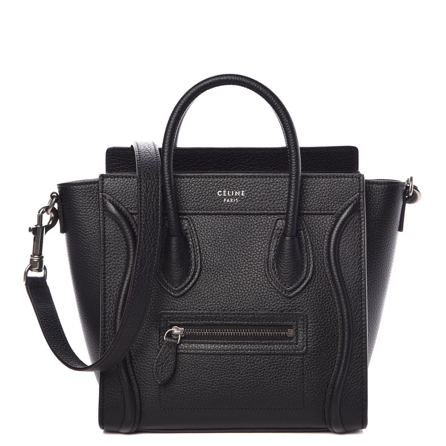 Drummed Calfskin Nano Luggage Black