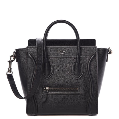 Celine Drummed Calfskin Nano Luggage Black 1 of 9